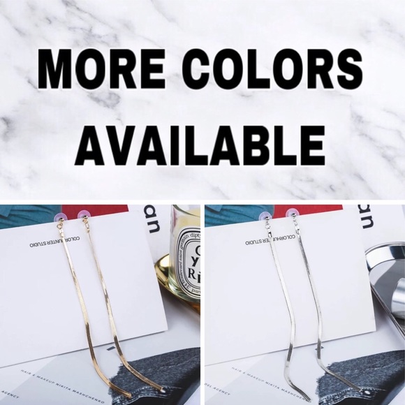 ⚜️[𝟯/$𝟭𝟴]⚜️Long Gold Thin Dainty Earrings NEW - Picture 7 of 9